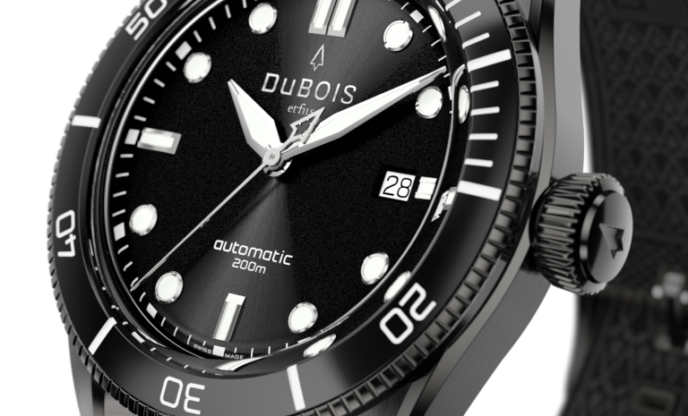 DBF007-03 Seitenansicht DBF007-03 aus Edelstahl 316L mit PVD-Beschichtung, schwarz