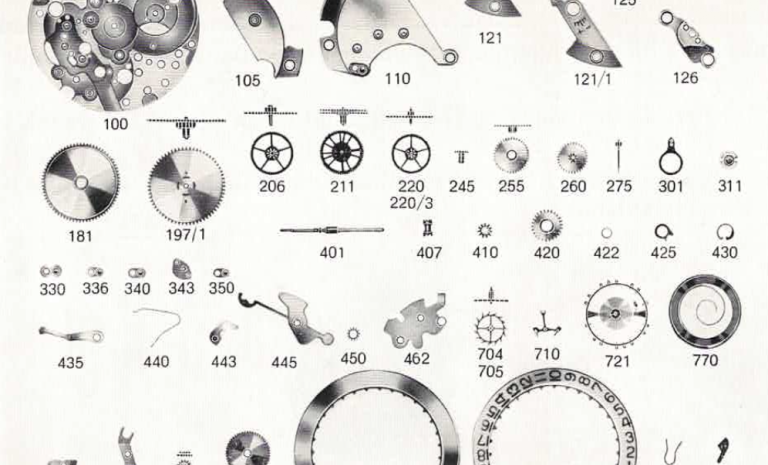 Einzelteile des Werks Felsa 4017