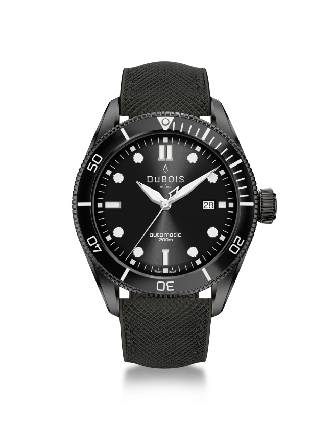 dbf007-03_rubber_soldat-01 Eine Taucheruhr mit griffigem Drehring und Superluminova auf Zeiger, Zifferblatt sowie Lünette. Gehäuse aus Edelstahl mit PVD-Beschichtung. Nicht nur zum Tauchen: Diese DIVER passt für jede Lebenslage.
