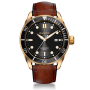 Eine DBF007-Taucheruhr mit Bronze-Gehäuse, schwarzem Zifferblatt und Drehring. DuBois et fils achtet auf Nachhaltigkeit und produziert "Swiss Made". Eine Uhr mit besonderem Charakter.  