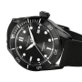 DBF007-03 aus Edelstahl 316L mit PVD-Beschichtung, schwarz, mit einer Blockchain verbunden und historischem Schweizer Uhrwerk.